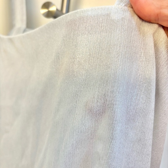 RACHEL Rachel Roy Silver Semi Sheer Lined Halter Cropped Y2K Mobwife. XL - Picture 8 of 9